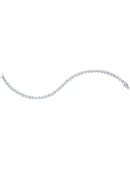 14K White Gold 2.00CT White Diamond Flower Bracelet Hinged Clasp Lock