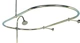 Clawfoot Tub Shower Enclosure, Clawfoot Tub Rod, Oval Curtain Ring, Shower Wall Sorrounds - Brass