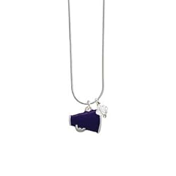 Small Purple Megaphone Clear Swarovski Bicone Charm Necklace [Jewelry]