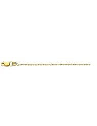 14k Solid Yellow Gold Bead Ball Chain 16" 1.2mm