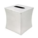 Boutique Size Tissue Box Cover - Brushed Stainless Steel