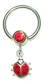 Lady Bug captive nipple ring jewelry
