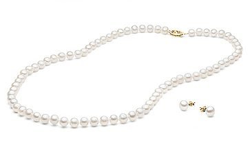 14kt 5-6 mm Cultured Freshwater Pearls 2 Piece Set