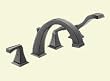 Delta T4751-RB Dryden Two Handle Roman Tub Faucet Trim with Hand Shower Venetian