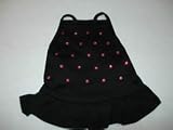 Puppy Luck T-13BLK Rhinestone Dress XXSmall Black Dog Clothing