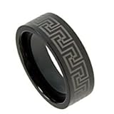 Titanium Rings with Pattern - Sizes: 08-13/Width: 8mm