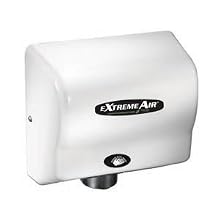 American Dryer ExtremeAir GXT9 ABS Cover High-Speed Automatic Hand Dryer, 10-12 Second Dries, 100-240V, 1,500W Maximum Power, 50/60Hz, White