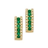 14kt. Gold Emerald and Diamond Fashion Earrings