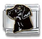 Clearly Charming Black Lab Dog Breed Canine Collection Italian Charm 18k Gold by Casa D'Oro