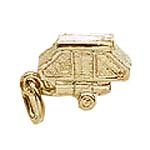 Tent Trailer Charm - 14K Yellow Gold