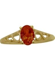 14 Karat Yellow Gold Genuine Garnet Oval Gemstone Baby Ring