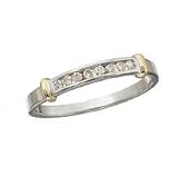  : 1/10 Carat 10K White and Yellow Gold Anniversary band
