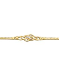 1/10 CT TW 14K Yellow Gold 7 " Length Diamond Bracelet"