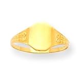 14k Filigree Oval Signet Baby Ring