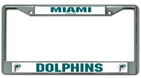 Miami Dolphins License Plate Frame Chrome New Nfl