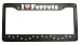 ''I Love Ferrets'' License Plate Frame