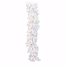 Vickerman 06714 - 9' x 16" Crystal White Garland 260T 100CL (A805816) Christmas Garland