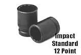1/2 In Dr Impact Socket, 12 Pt, Std, 12mm