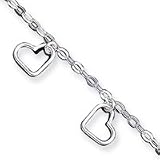 Sterling Silver 7inch Polished Dangling Cut - 7 inch
