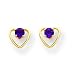 14k 3mm Amethyst BirthStone Heart Earrings