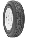 TOWMASTER II METRIC S/T BIAS PLY TRAILER TIRES WHITE WHEEL ASSEMBLY - 5-HOLE - BLACK SIDEWALL Size: ST175/80D13