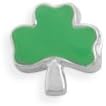 SCJ Sterling Silver Charm Bead Green Shamrock Clover Fits European Style Bracelet