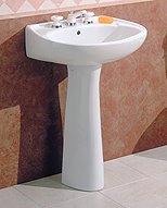 CHEVIOT Small Astral Pedestal Sink Lavatory with 4 inches Faucet Drillings
