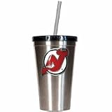 NHL New Jersey Devils 16-Ounce Stainless Steel Insulated Tumbler with Straw