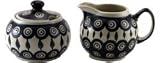 Polish Pottery Sugar Bowl and Creamer 694-56