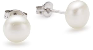Valero Pearls-Ohrstecker 925 Sterling Silber Süßwasser-Zuchtperlen weiß ca. 7,0-7,5 mm