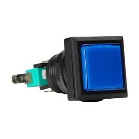 SPST N.O. Small Square Game Switch w/Illumination 12V Blue