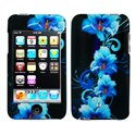 Blue Hawaiian Flower Snap on Hard Skin Faceplate Cover Case for Apple Ipod Touch Itouch 2nd Gen 3rd Gen + Premium Precut Lcd Screen Guard