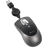 Electronics : Targus 5-Button Laser Retractable Notebook Mouse - Mouse - laser - 5 button(s) - wired - USB - black, champagne silver