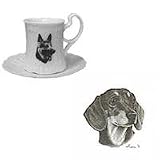 Dachshund, Smooth Cup and Saucer, Porcelain by Rosalinde