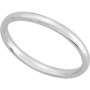 Genuine IceCarats Designer Jewelry Gift 10K White Gold Wedding Band Ring Ring. 02.00 Mm Light Comfort Fit Band In 10K Whitegold Size 8.5