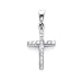 14k White Gold Princess Cut Diamond Cross Pendant 1/4ct (H-I Color, I Clarity)