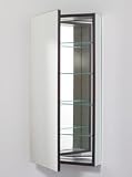 Robern 16 W x 4 D x 40 H MP Series Flat Door Cabinet, Plain Mirror, Electric, Left Hinge