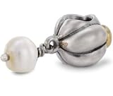 Authentic Pandora Jewelry Silver 14k Yellow Gold Dangle Blooming Charm with Cubic Zerconium and Pearl