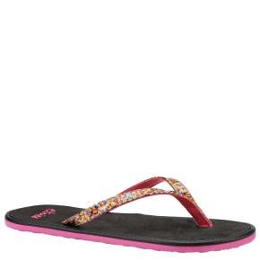 Etnies Women's Flats Solid Thong Sandal,Black/Pink,10 M US