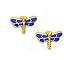 Jewelry : 14k Yellow Purple Enamel Childrens Dragonfly Earrings
