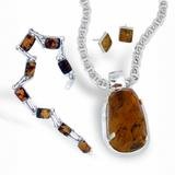 Bracelet, Earrings & Pendant Amber Set