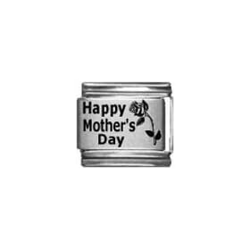 Happy Mother's Day Laser Italian Charm