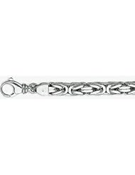 7mm White Gold Bizantina (Byzantine) Chain 16"