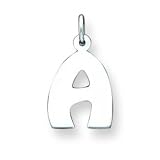 Sterling Silver Bubble Block Initial A Charm with 20 inch Sterling Silver Chain