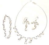 Sterling Silver Set - Necklace Earring and Bracelet Sets with Rainbow Gemstones Handmade Indian Jewelry (gnklcs325)