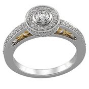 14K Yellow Gold 3/4 Ct Tw Eng Two Tone Engagement Ring Set onSale