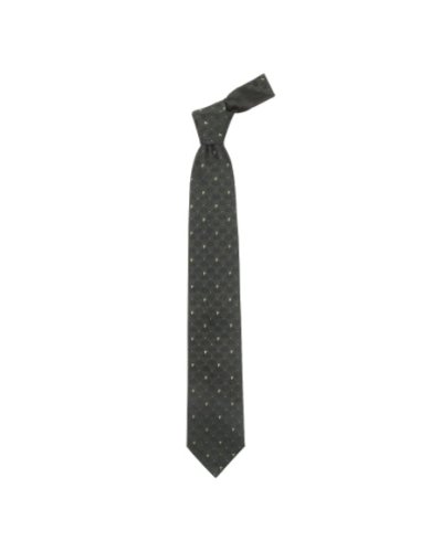 Gianfranco Ferre Luxury Edition - 24 Carat Gold Logo Woven Silk Tie Black