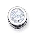 Sterling Silver Round CZ Chain Slide - JewelryWeb Sterling Silver Round CZ Chain Slide - JewelryWeb