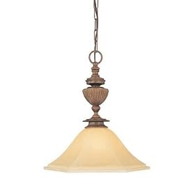 Thomas Lighting M2686-45 One Light Pendant, Artisan Bronze Finish with Hand Painted Parachment Glass