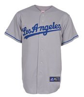 James Loney Jersey: Youth 2011 Majestic Road Grey Replica #7 LA Dodgers Jersey - XL